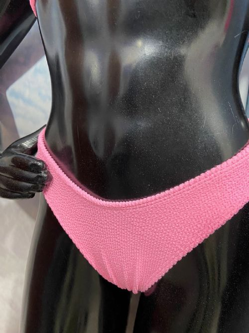 Calcinha fio empina bumbum biquni TEXTURIZADA ROSA BEBE
