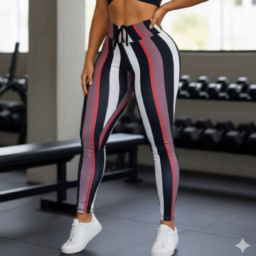 Legging Fitness Regulagem Frontal Listras Wave