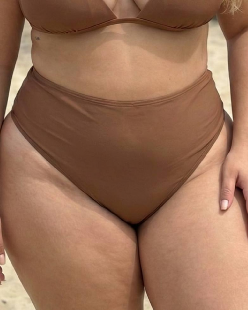 Calcinha Retr� Alta Marrom Cacau