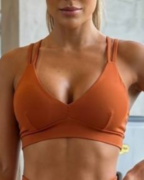 Top Fitness Multiformas Terracota Poliamida