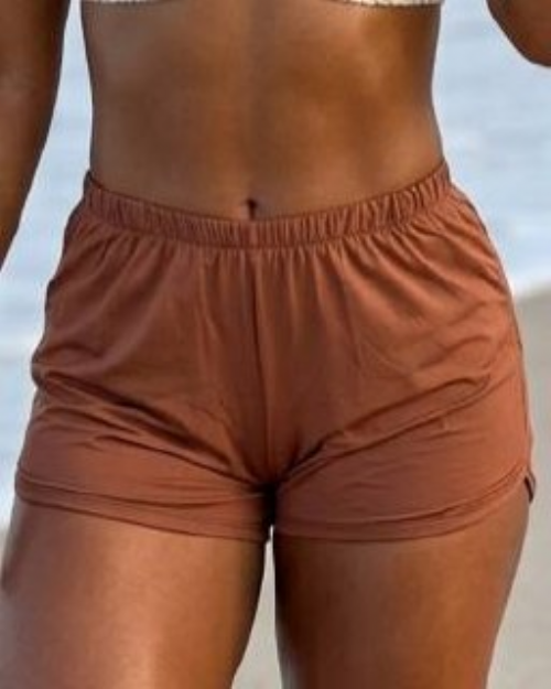 Short B�sico Sem La�o Marrom