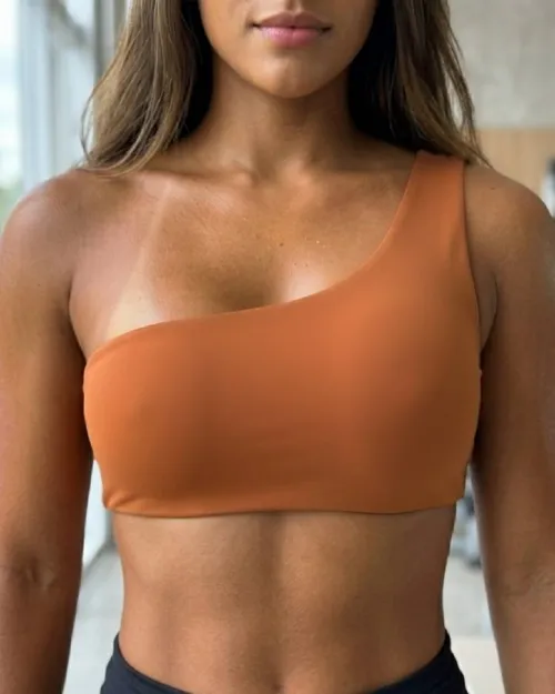 Top Fitness Lateral Terracota Poliamida