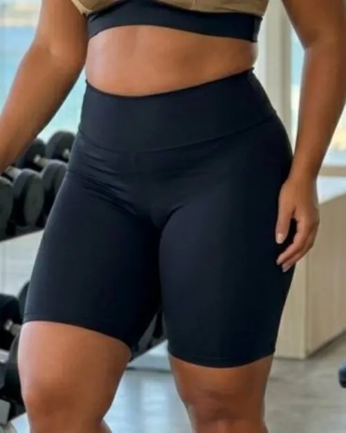 Bermuda Fitness Preto Poliamida