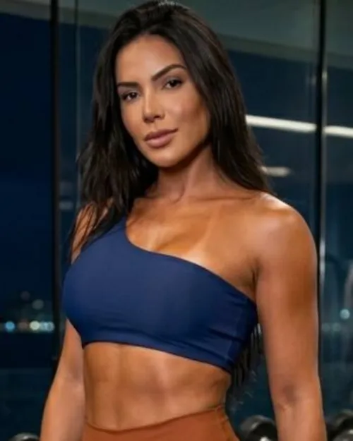 Top Fitness Lateral Azul Marinho Poliamida
