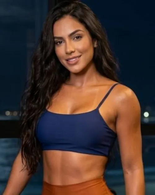 Top Fitness Thayn� Azul Marinho Poliamida