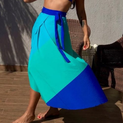 saia longa pareo preta