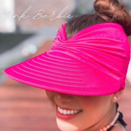 Viseira turbante com proteção solar Cirrê luxo Pink