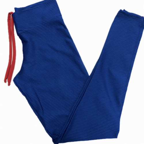 Cala Legging Fitness Azul Canelado Vis Vermelho