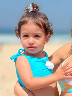 Top Infantil Teen Flower Azul Claro