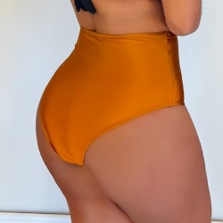 Calcinha Retr� Alta Terracota