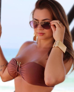 Top Miss Gold Marrom Cacau Shine com bojo