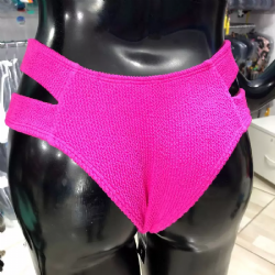 Calcinha 2 tiras texturizada rosa pink