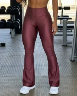 Cal�a Legging Flare Marsala Poliamida