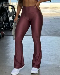 Cal�a Legging Flare Marsala Poliamida