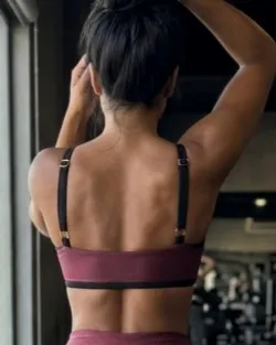 Top Fitness Regul�vel Clara Marsala/Preto Poliamida