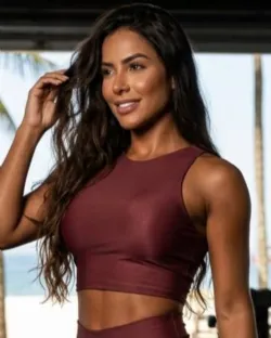 Cropped Fitness Verona Marsala Poliamida