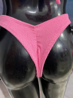 Calcinha fio empina bumbum biqu�ni TEXTURIZADA ROSA BEBE