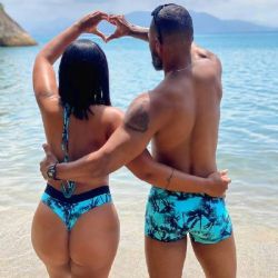 Sunga Box adulto Coqueiro Azul/Preto Kit Moz�o