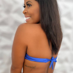 Top Blogueira com aro meia ta�a biquini Azul Bic Cirr�