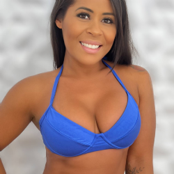 Top Blogueira com aro meia ta�a biquini Azul Bic Cirr�