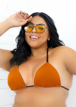 Cortininha Ol�mpia Premium Terracota/Preto