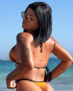 Cortininha Ol�mpia Premium Terracota/Preto