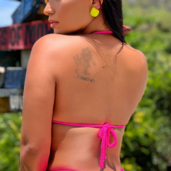 Cortininha Ol�mpia TEXTURIZADO ROSA NEON