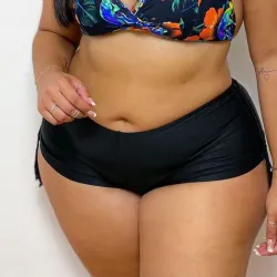 Sunquini shortinho regul�vel preto